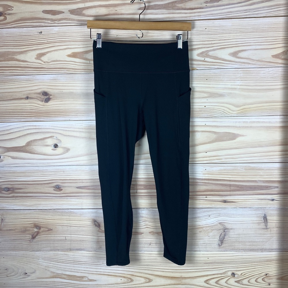 Fabletics PureLuxe Leggings Womens S Black High Waisted Pockets 7/8 Activewear